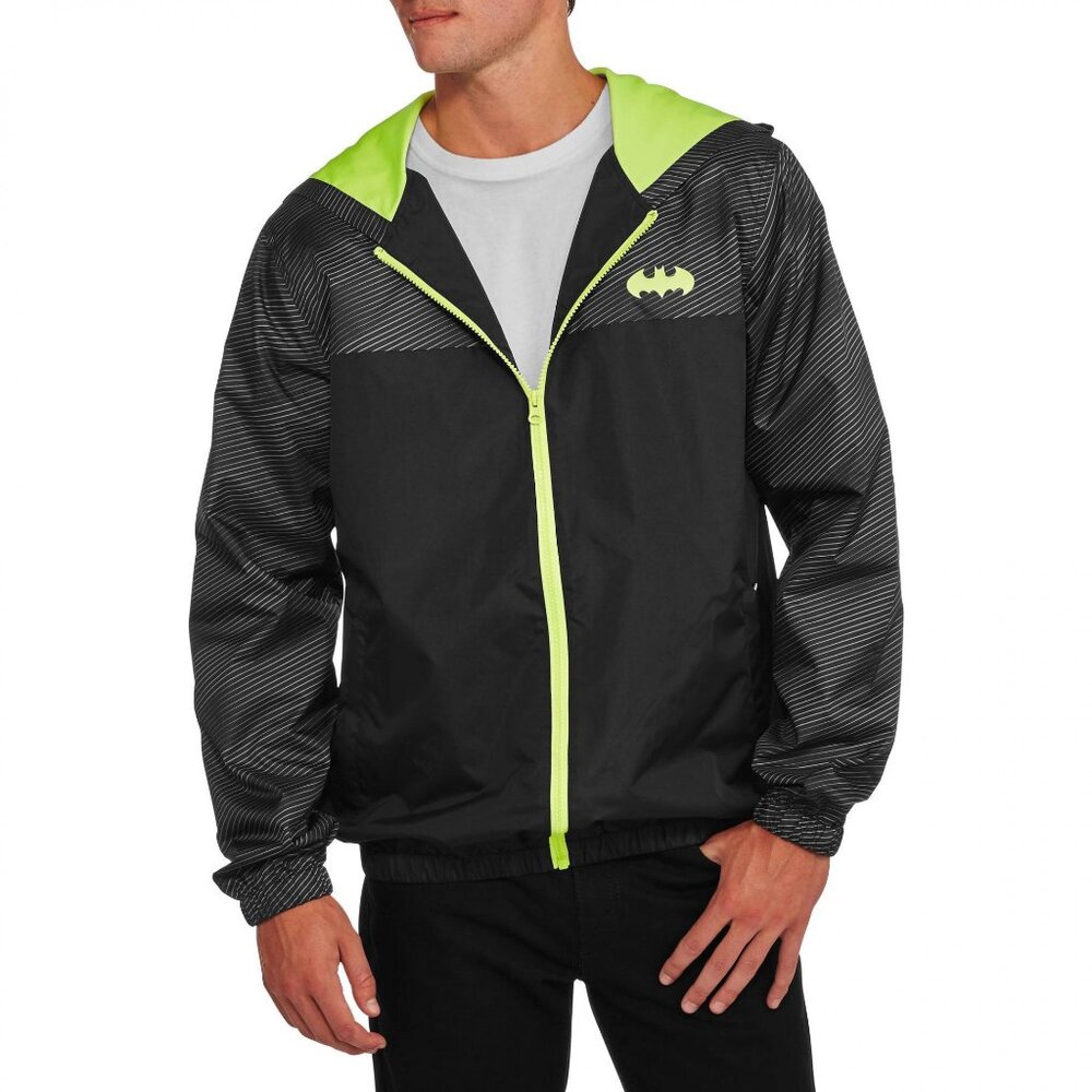 Batman Mens Lightweight Full Zip Windbreaker Jacket New Medium